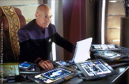 Captain Picard is very busy in his quarters
